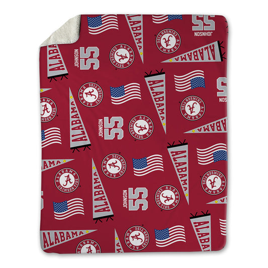 Alabama - NCAA Softball : Alea Johnson - USA Blanket-0