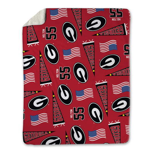 Georgia - NCAA Football : Zykie Helton - USA Blanket-0