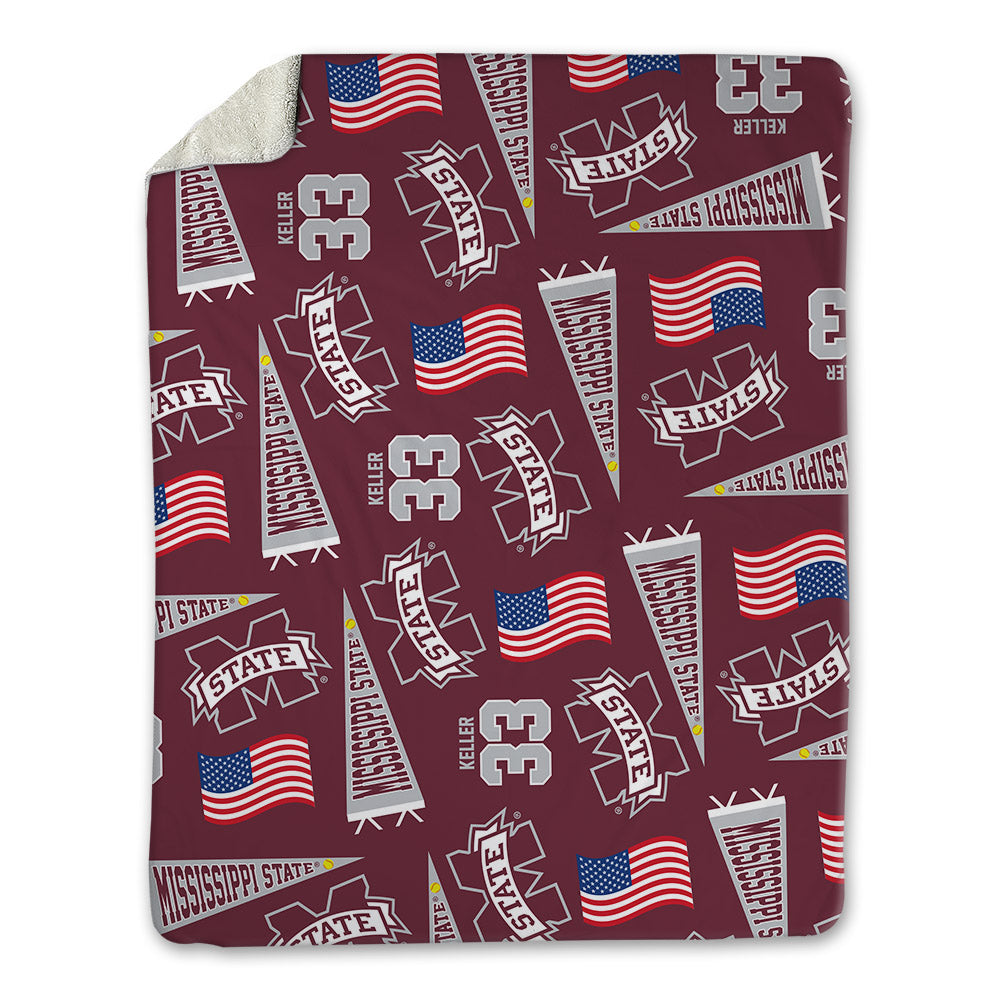 Mississippi State - NCAA Softball : Kinley Keller - USA Blanket-0