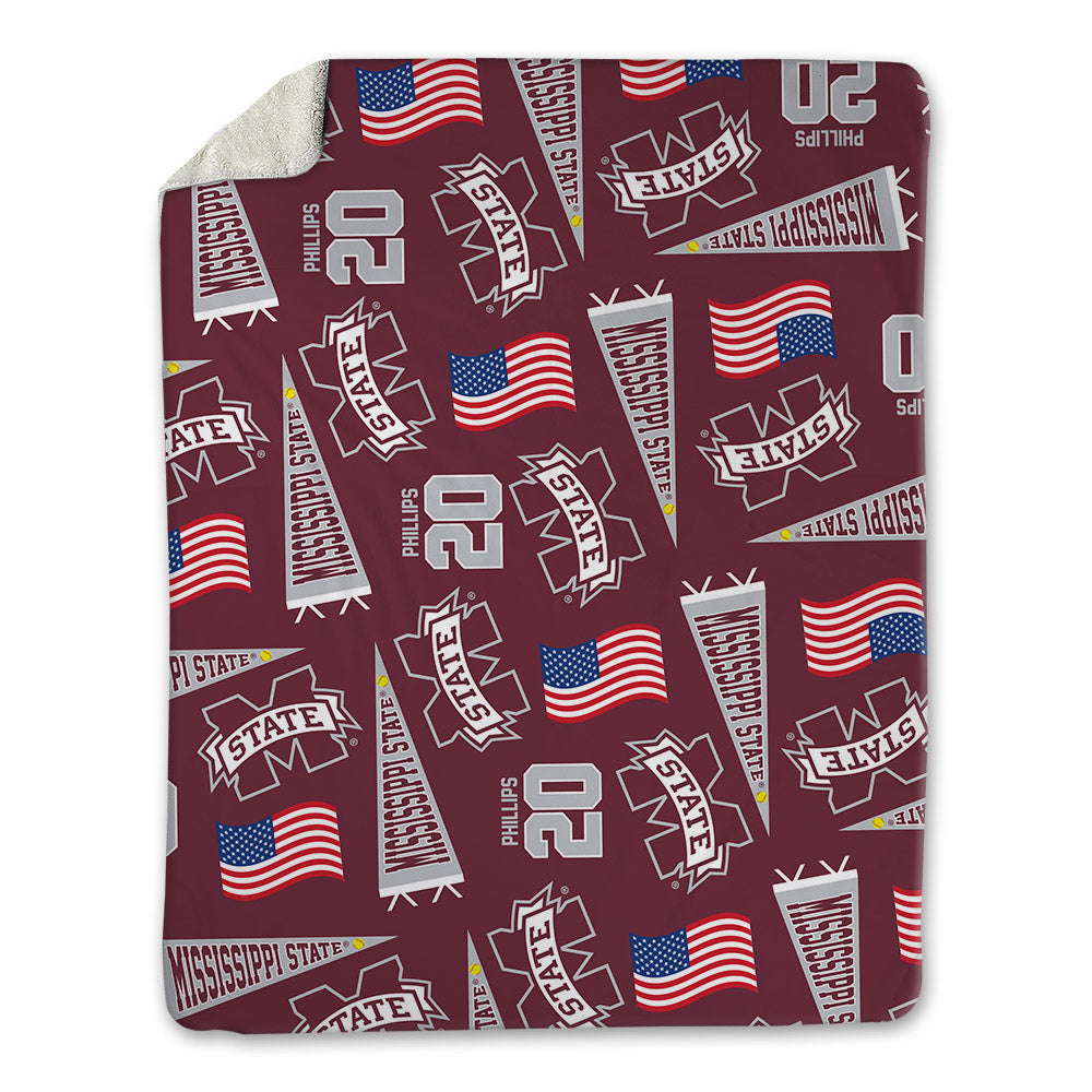 Mississippi State - NCAA Softball : Sara Phillips - USA Blanket-0
