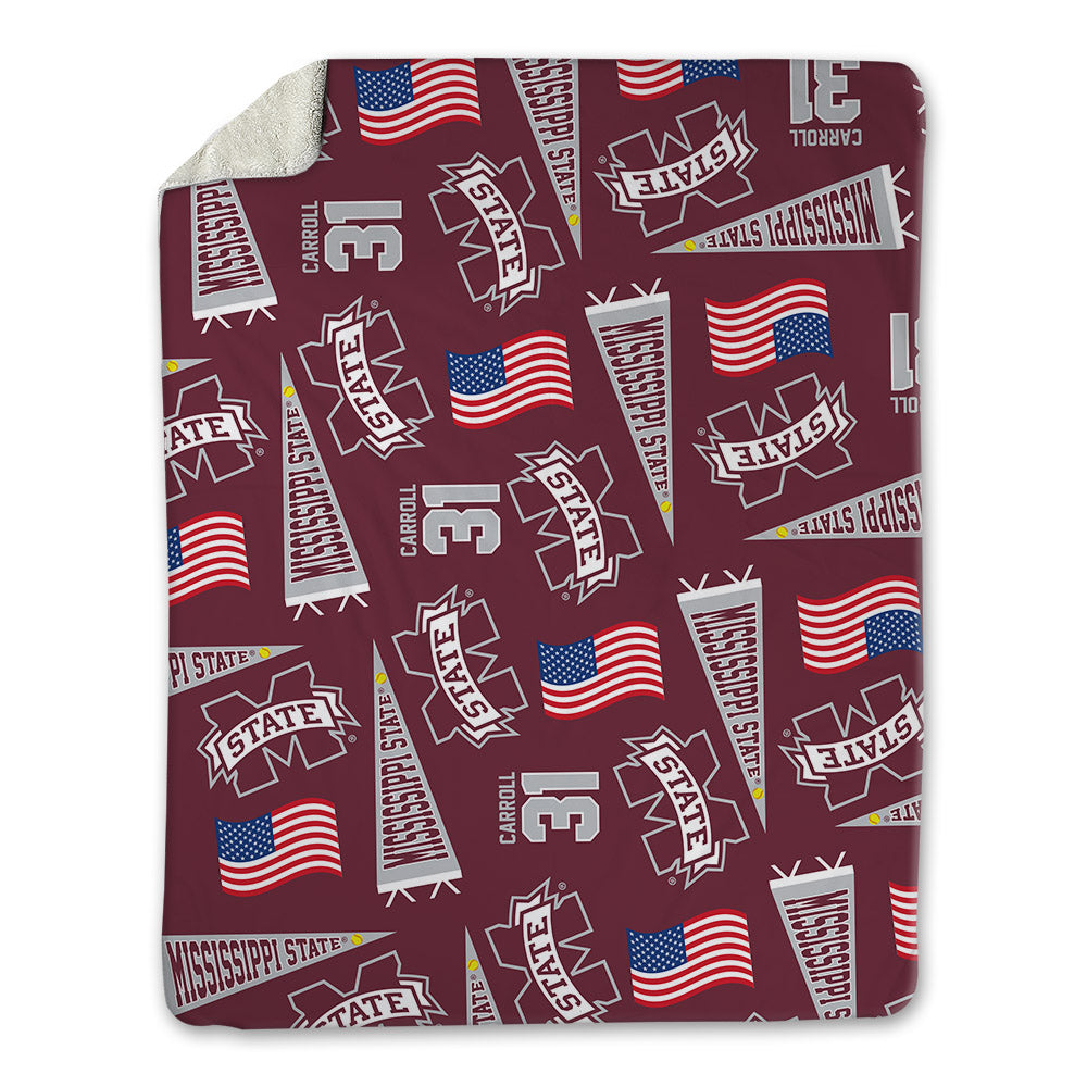 Mississippi State - NCAA Softball : Sydney Carroll - USA Blanket-0
