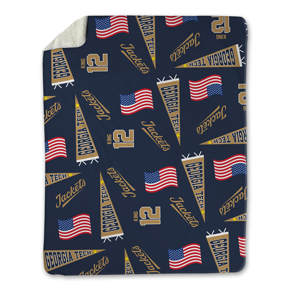 Georgia Tech - NCAA Softball : Gracie King - USA Blanket-0