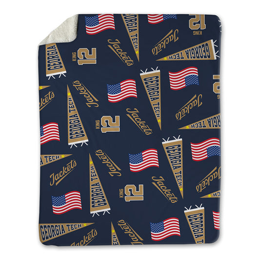 Georgia Tech - NCAA Softball : Gracie King - USA Blanket-0