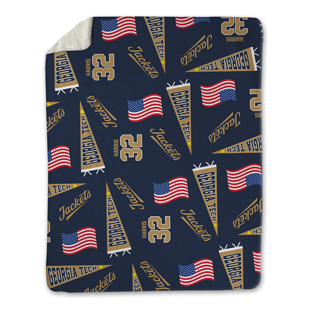 Georgia Tech - NCAA Softball : Tymber Harris - USA Blanket-0