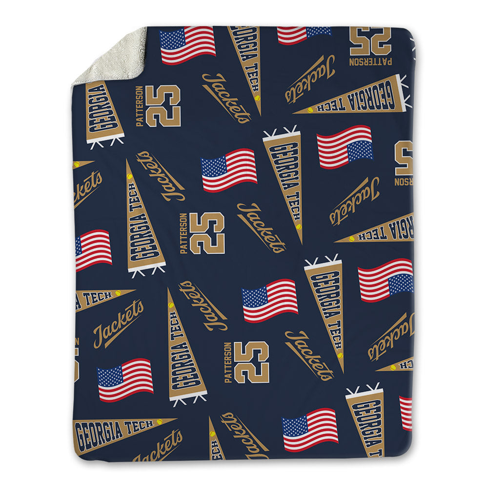 Georgia Tech - NCAA Softball : Caroline Patterson - USA Blanket-0