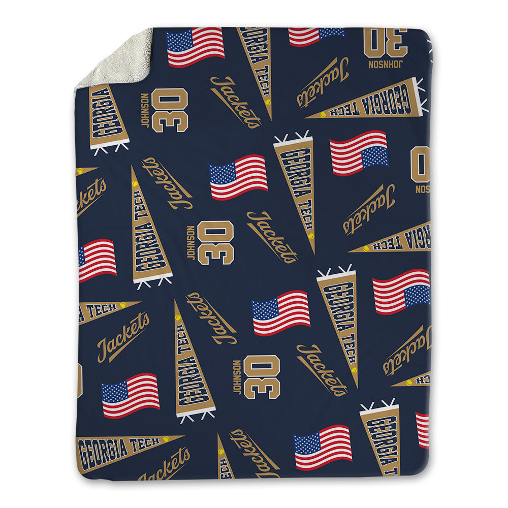 Georgia Tech - NCAA Softball : Madalyn Johnson - USA Blanket-0