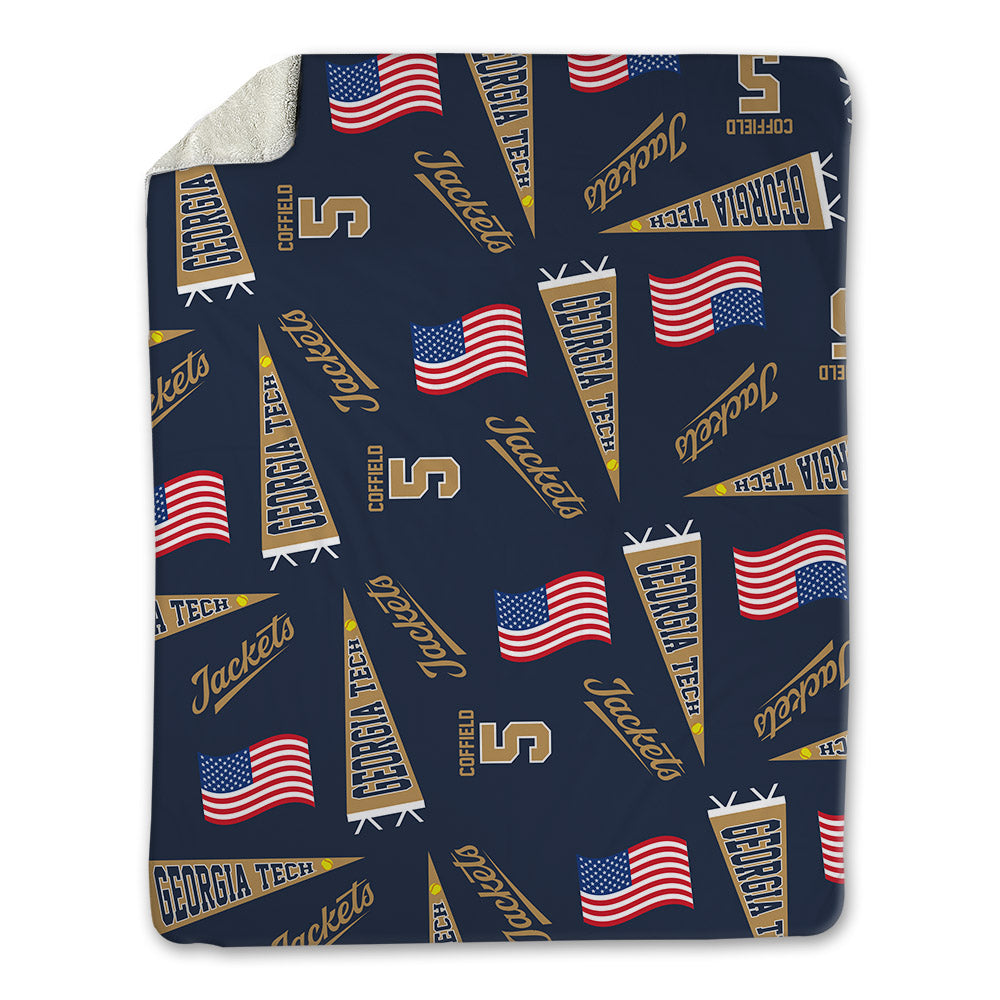 Georgia Tech - NCAA Softball : Makayla Coffield - USA Blanket-0