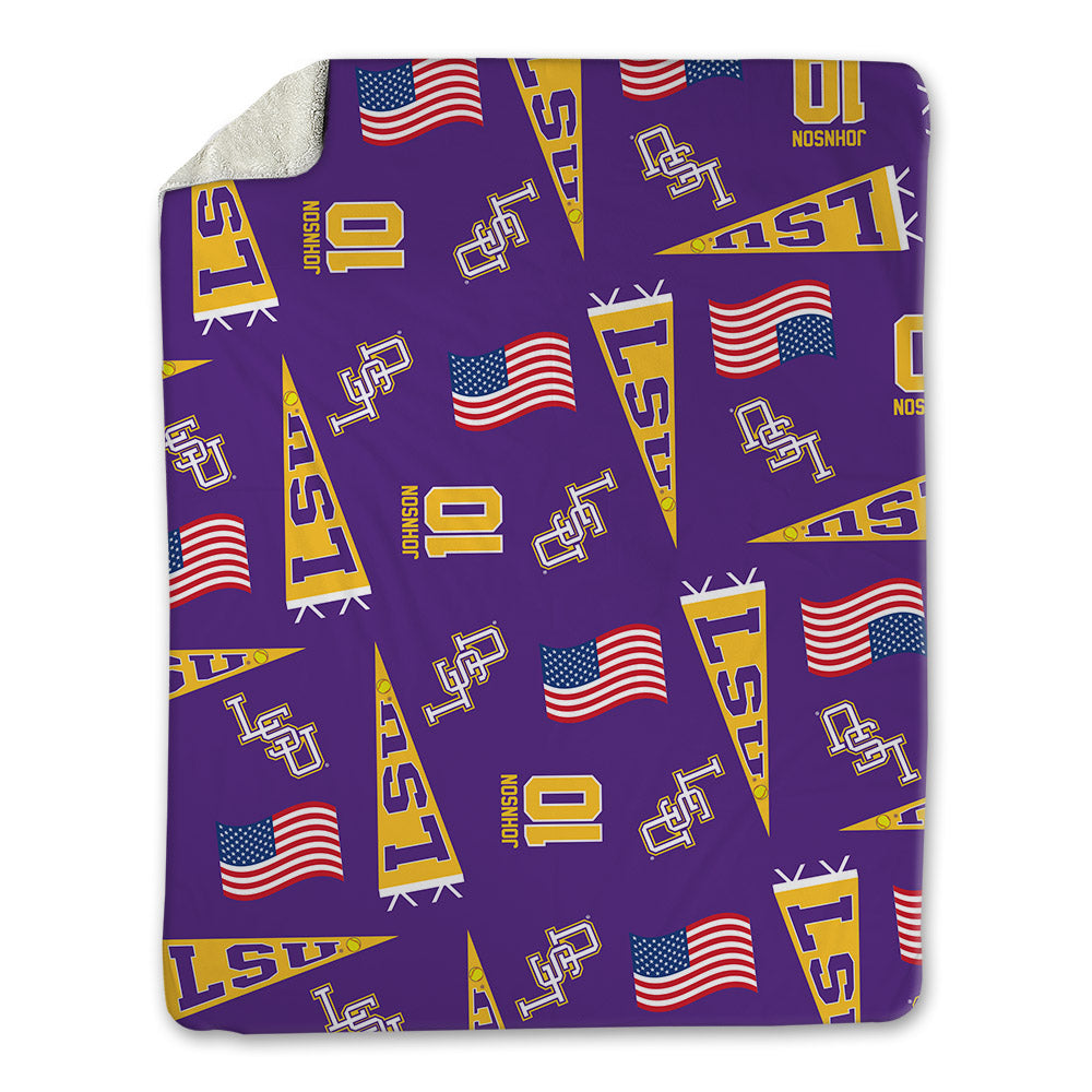 LSU - NCAA Softball : Rylie Johnson - USA Blanket-0