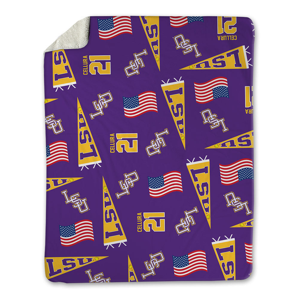 LSU - NCAA Softball : Cece Cellura - USA Blanket-0