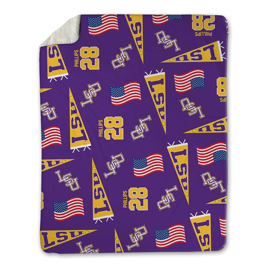 LSU - NCAA Softball : Jada Phillips - USA Blanket-0