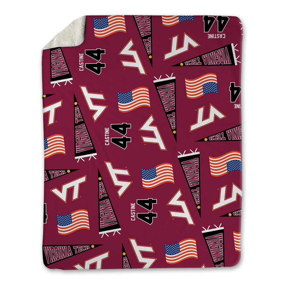 Virginia Tech - NCAA Softball : Rachel Castine - USA Blanket-0