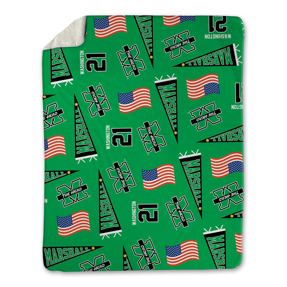 Marshall - NCAA Softball : Kaleea Washington - USA Blanket-0