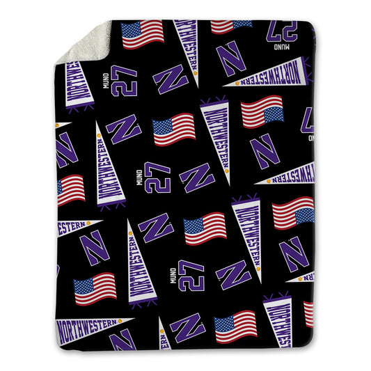 Northwestern - NCAA Softball : Ainsley Muno - USA Blanket-0
