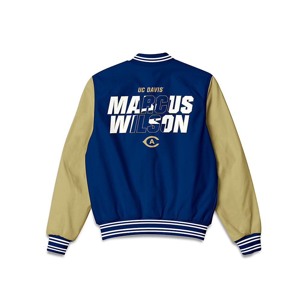UC Davis - NCAA Men's Basketball : Marcus Wilson - Bomber Jacket-1