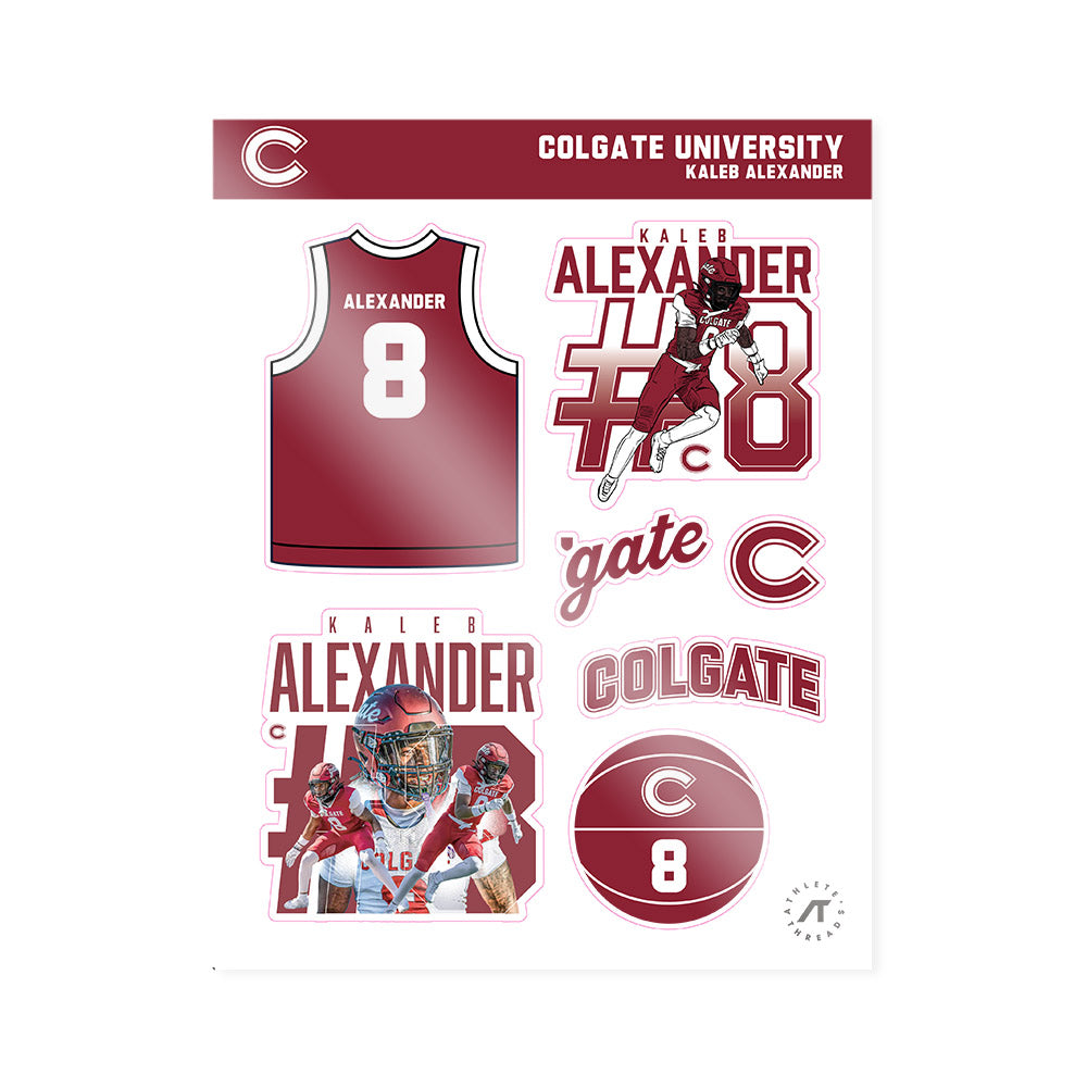Colgate - NCAA Football : Kaleb Alexander - Sticker Sheet-0