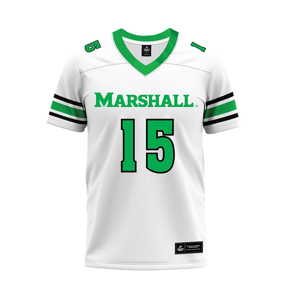 Marshall - NCAA Football : Tristan Lester - White Premium Football Jersey-0