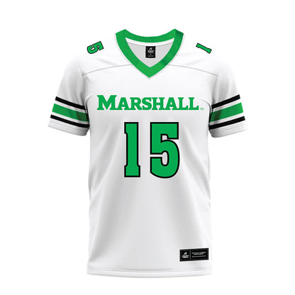 Marshall - NCAA Football : Tristan Lester - White Premium Football Jersey-0