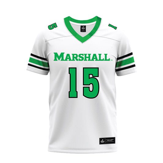 Marshall - NCAA Football : Tristan Lester - White Premium Football Jersey-0