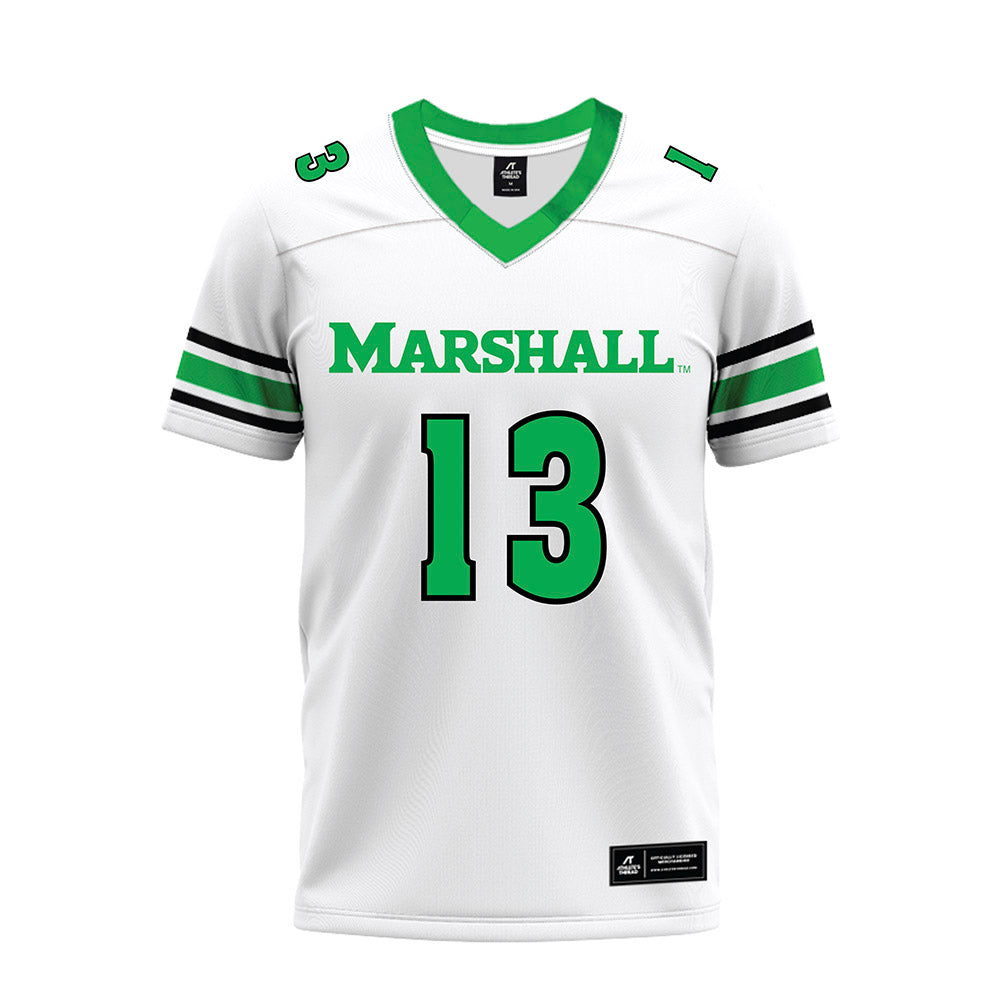 Marshall - NCAA Football : Brennan Chambers - White Premium Football Jersey-0