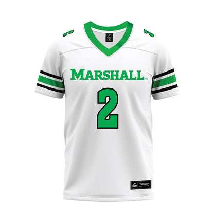 Marshall - NCAA Football : Charles McCartherens - White Premium Football Jersey-0