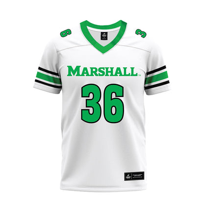 Marshall - NCAA Football : Cole Funderburk - White Premium Football Jersey-0