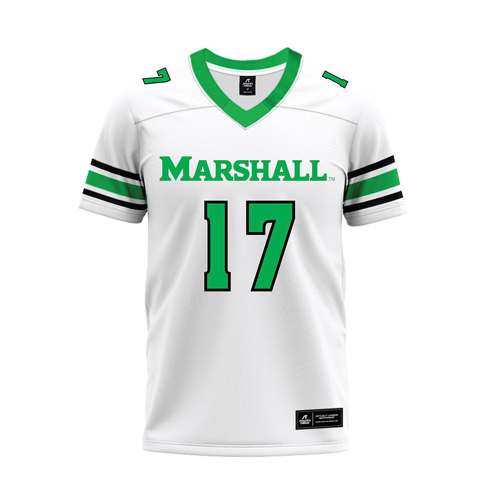 Marshall - NCAA Football : Dylan Barber - White Premium Football Jersey-0
