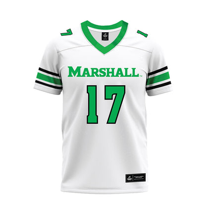 Marshall - NCAA Football : Dylan Barber - White Premium Football Jersey-0