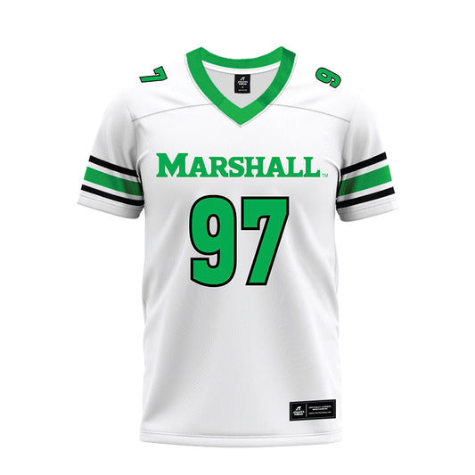 Marshall - NCAA Football : Nathaniel-Julien Blanc - White Premium Football Jersey-0