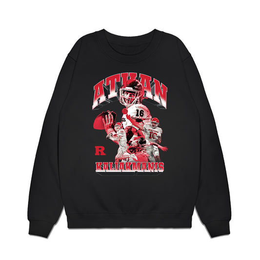 Rutgers - NCAA Football : Athan Kaliakmanis - Collage Premium Crewneck Sweatshirt-0