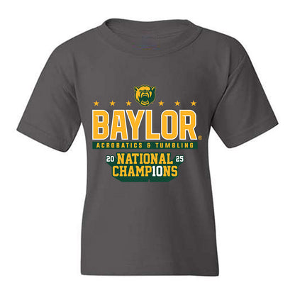 Baylor - NCAA Acrobatics & Tumbling : Lawrence Owens - National Champs Shersey Youth T-Shirt-0