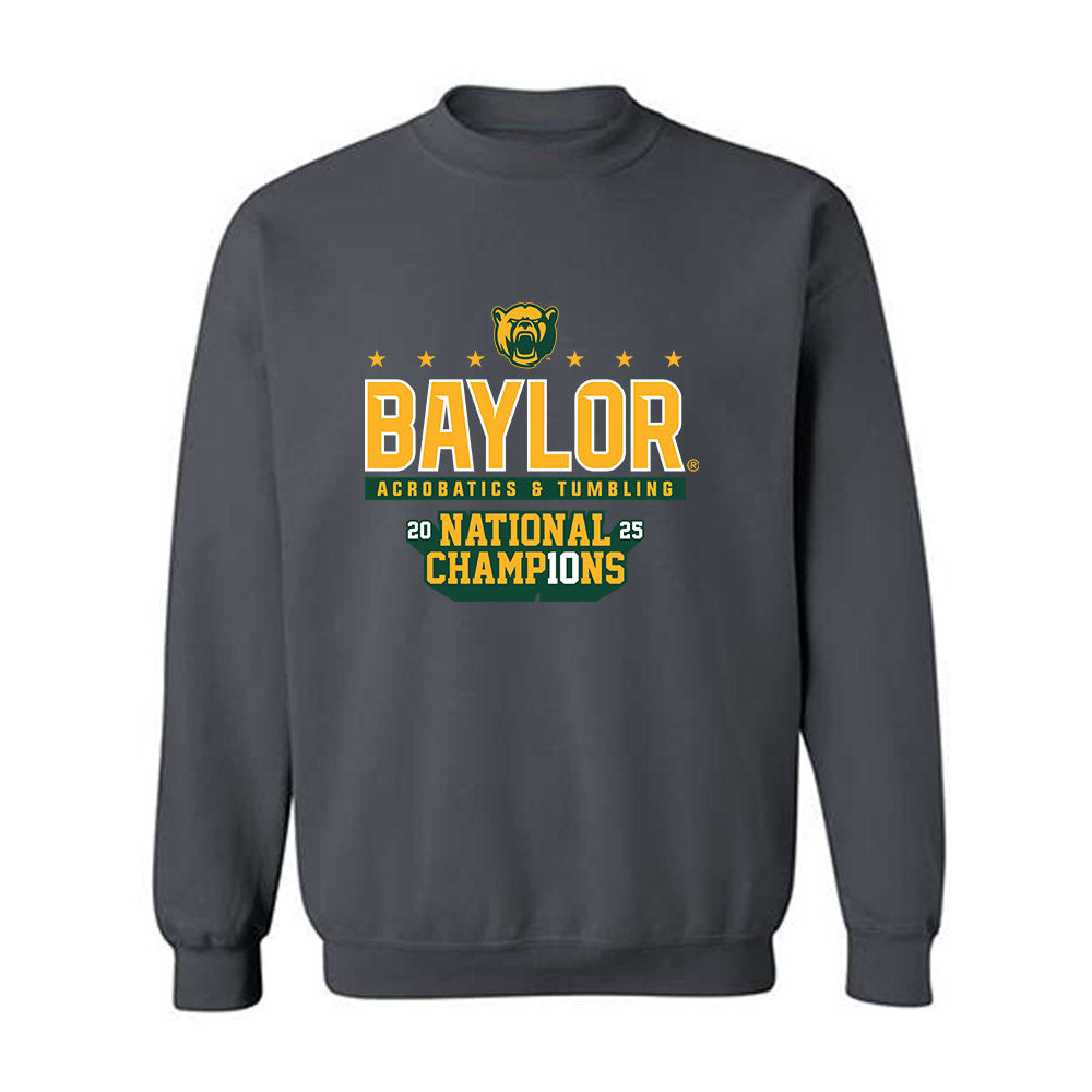 Baylor - NCAA Acrobatics & Tumbling : Gigi Rendino - National Champs Shersey Crewneck Sweatshirt-0
