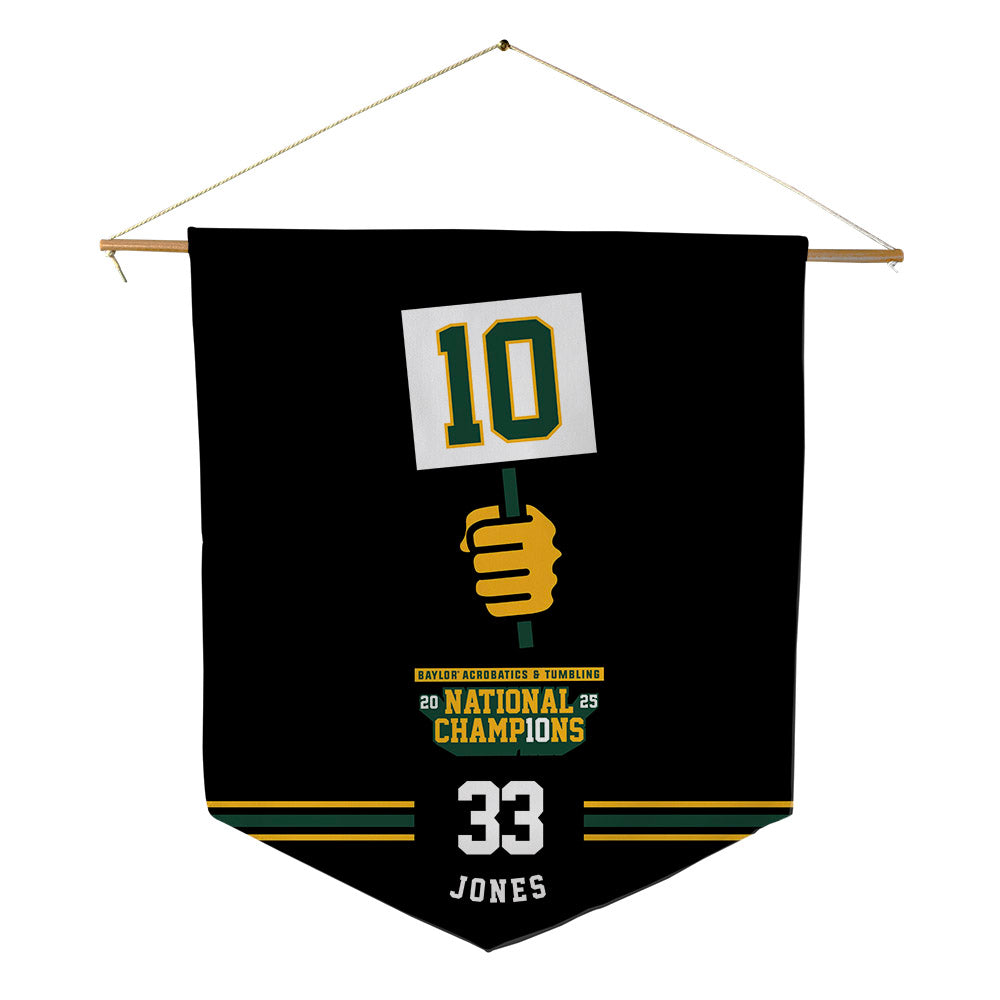 Baylor - NCAA Acrobatics & Tumbling : Camryn Jones - National Champions Pennant - 18" x 21"-0