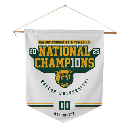 Baylor - NCAA Acrobatics & Tumbling : Payton Washington - National Champions Shersey Pennant - 18" x 21"-0
