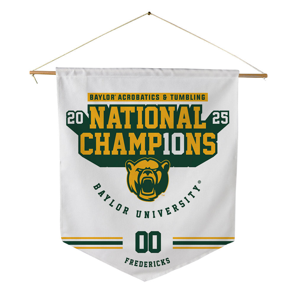 Baylor - NCAA Acrobatics & Tumbling : Leah Fredericks - National Champions Shersey Pennant - 18" x 21"-0