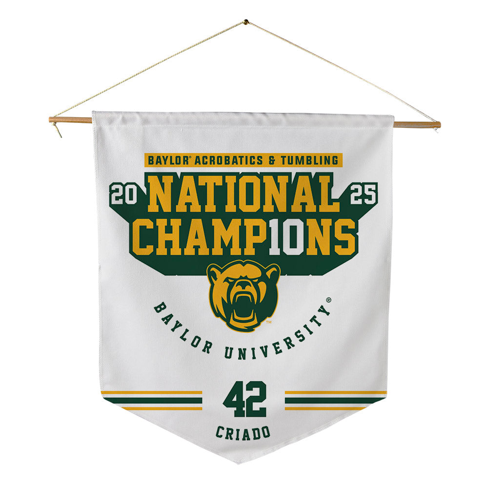 Baylor - NCAA Acrobatics & Tumbling : Sofia Criado - National Champions Shersey Pennant - 18" x 21"-0