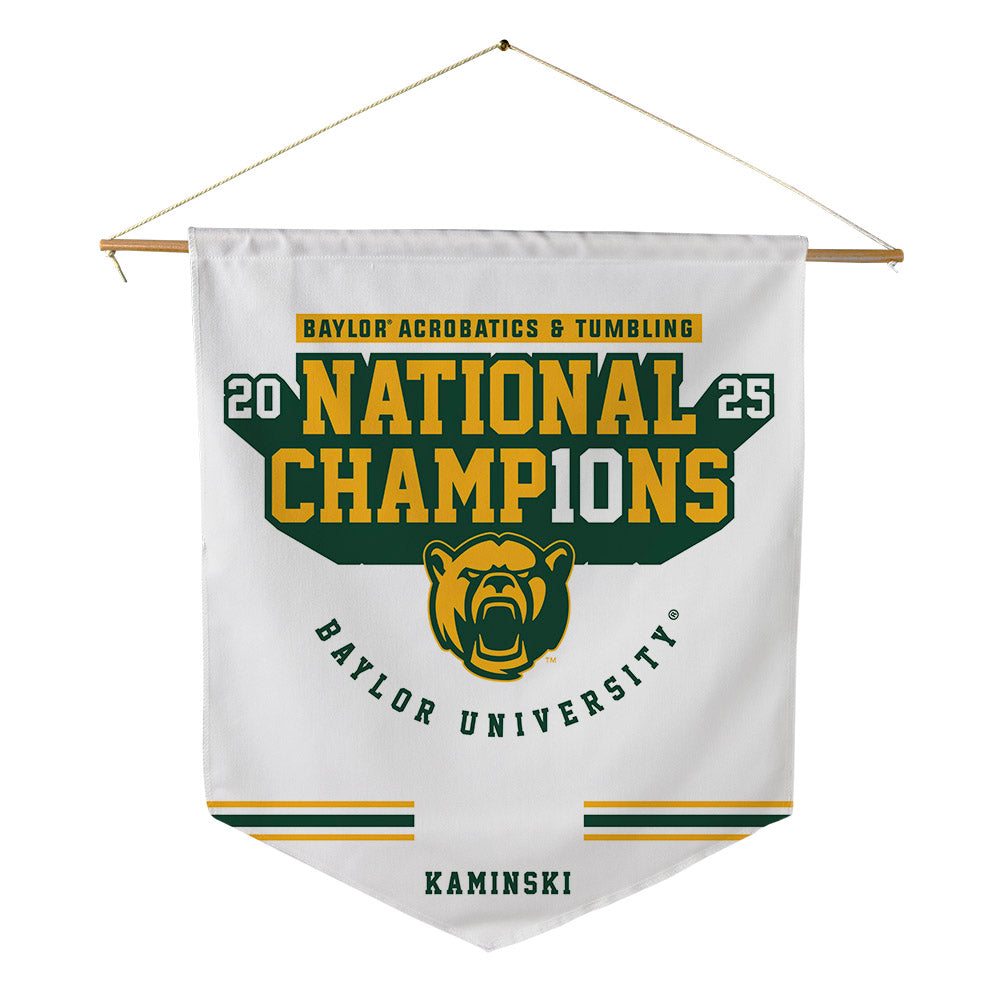 Baylor - NCAA Acrobatics & Tumbling : Gabriella Kaminski - National Champions Pennant - 18" x 21"-0