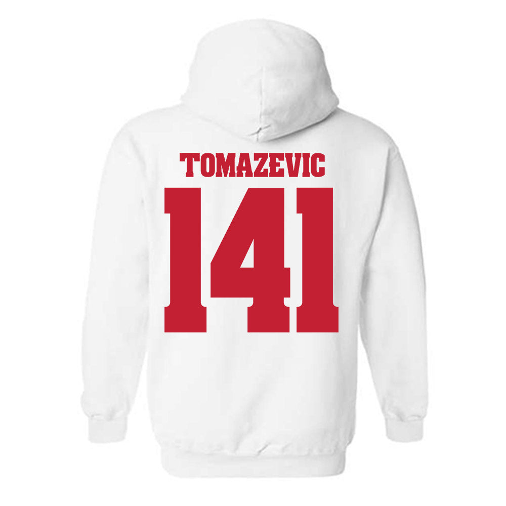 Wisconsin - NCAA Wrestling : Peter Tomazevic - Classic Shersey Hooded Sweatshirt-1