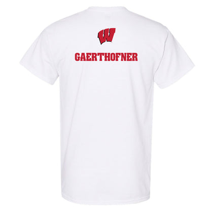 Wisconsin - NCAA Men's Swimming & Diving : Drew Gaerthofner - Sports Shersey T-Shirt-1