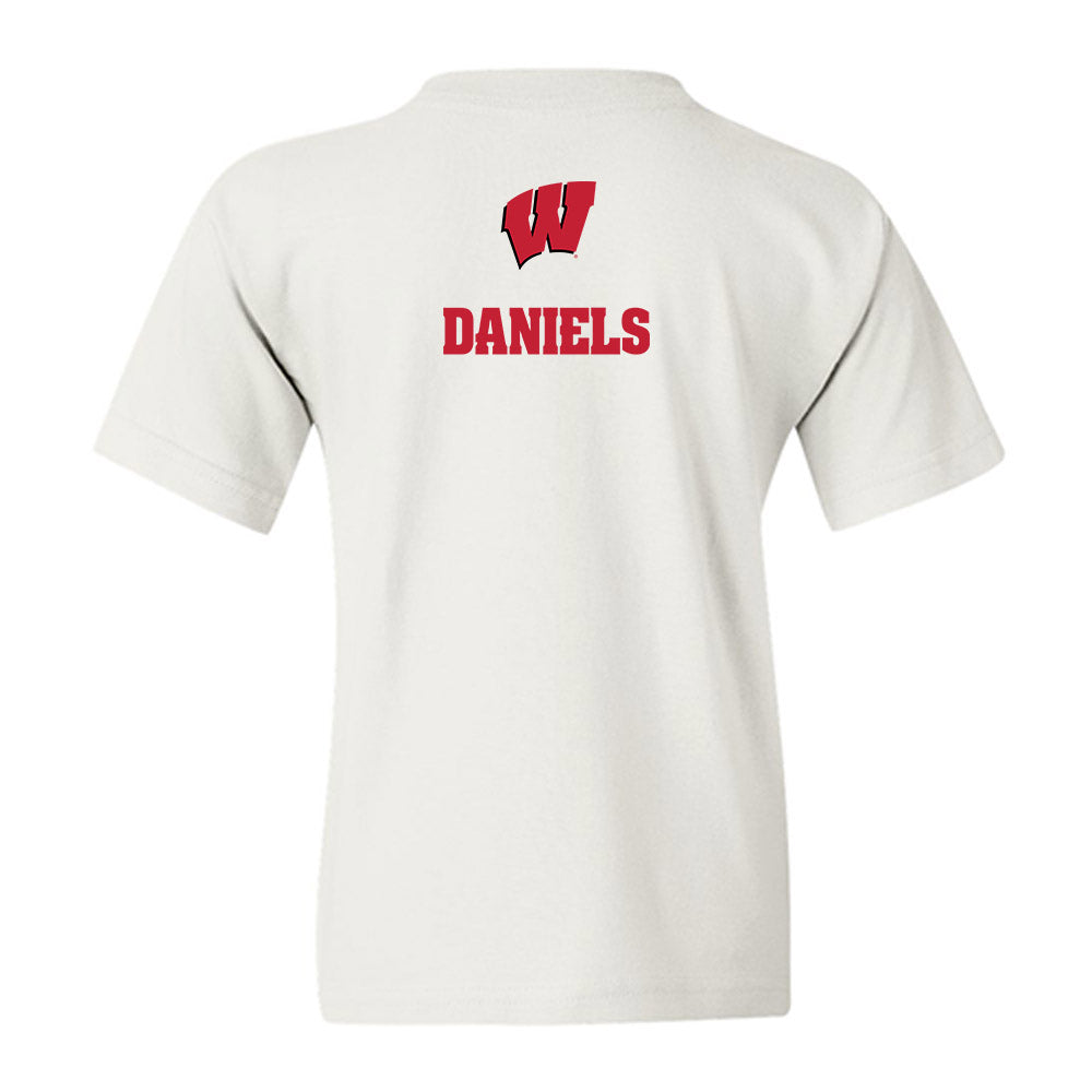 Wisconsin - NCAA Men's Swimming & Diving : Lucas Daniels - Sports Shersey Youth T-Shirt-1
