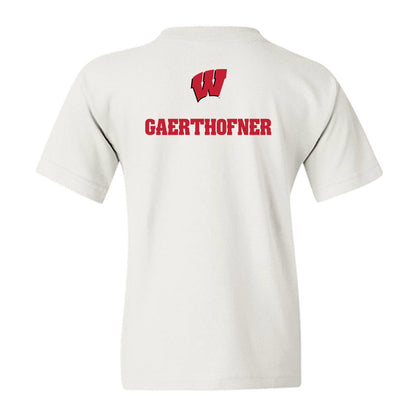 Wisconsin - NCAA Men's Swimming & Diving : Drew Gaerthofner - Sports Shersey Youth T-Shirt-1