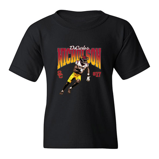 USC - NCAA Football : DeCarlos Nicholson - Caricature Youth T-Shirt-0
