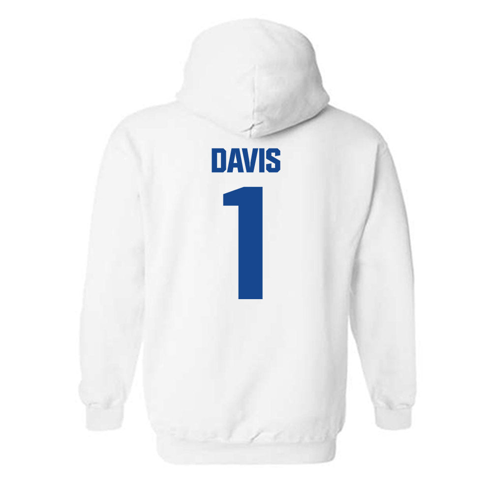 Hampton - NCAA Men's Basketball : Aaron Davis - Classic Shersey Hooded Sweatshirt-1