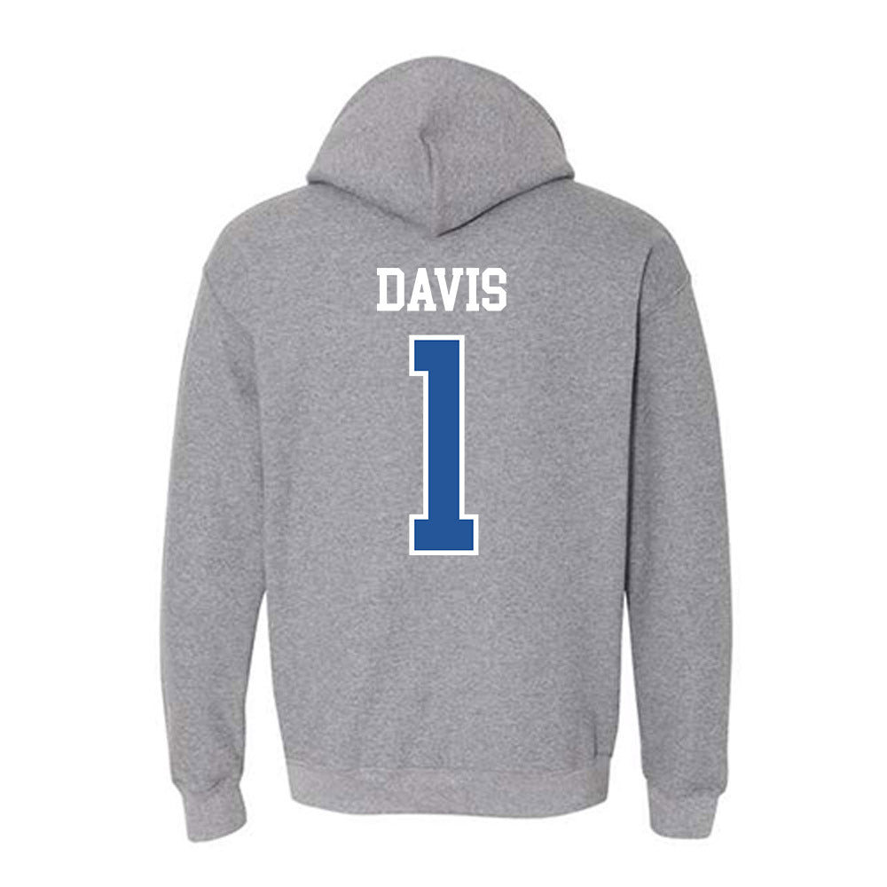 Hampton - NCAA Men's Basketball : Aaron Davis - Classic Shersey Hooded Sweatshirt-1