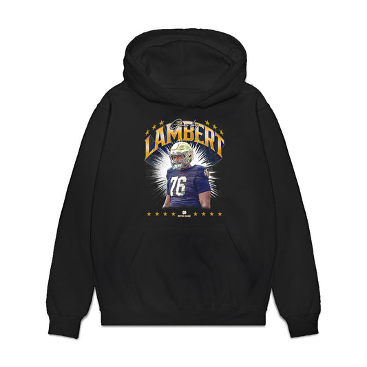 Notre Dame - NCAA Football : Guerby Lambert - Collage Premium Hooded Sweatshirt-0