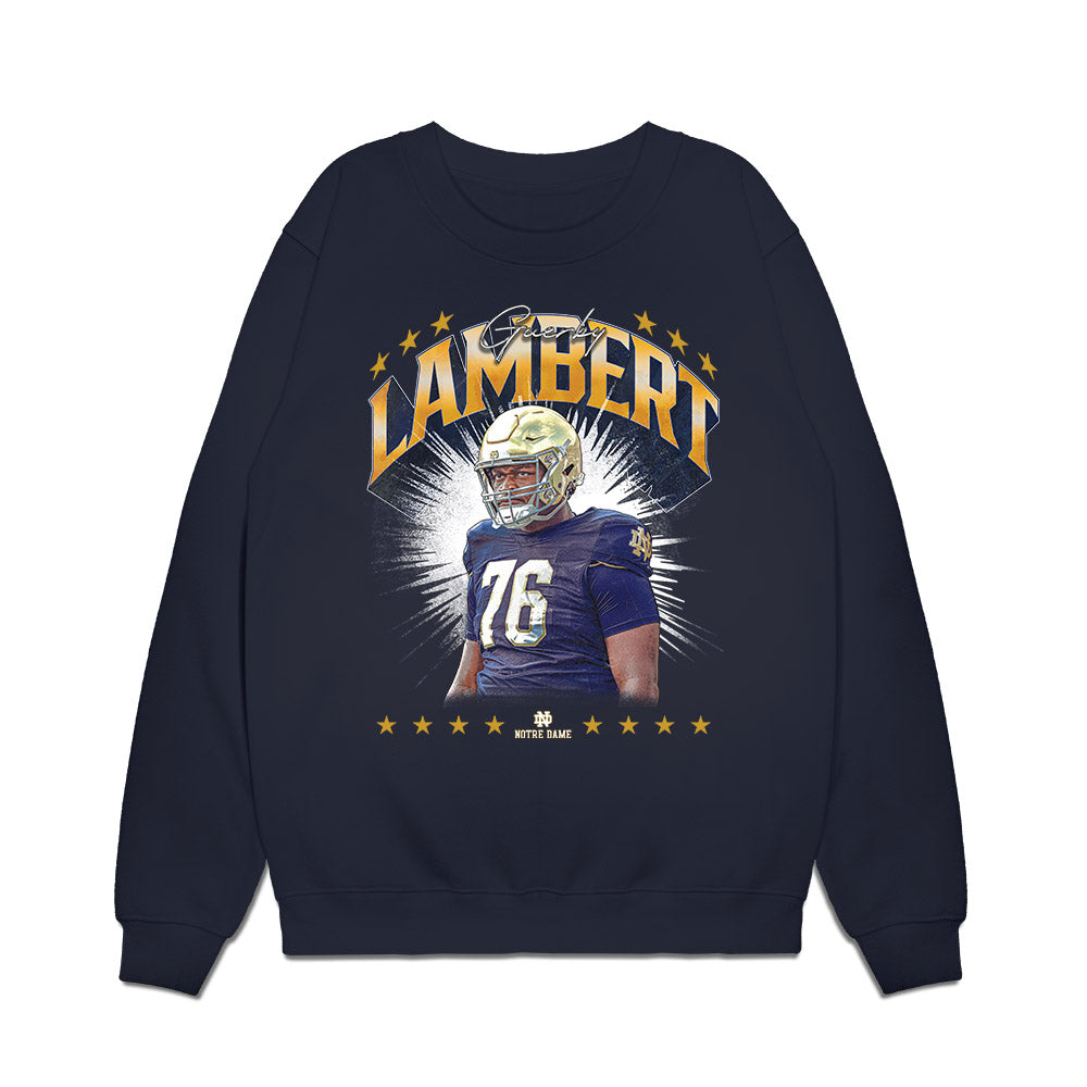 Notre Dame - NCAA Football : Guerby Lambert - Collage Premium Crewneck Sweatshirt-0