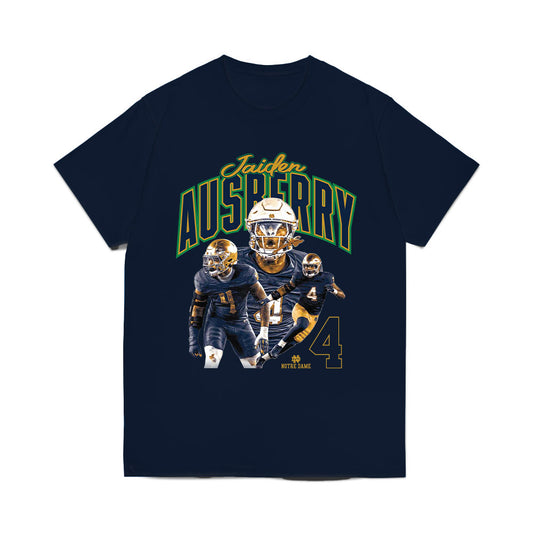 Notre Dame - NCAA Football : Jaiden Ausberry - Collage Comfort Colors T-Shirt-0