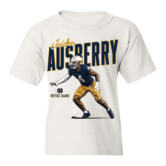 Notre Dame - NCAA Football : Jaiden Ausberry - Caricature Youth T-Shirt-0
