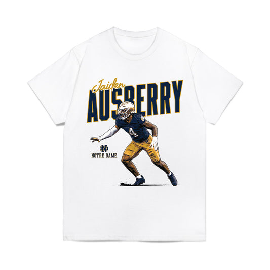 Notre Dame - NCAA Football : Jaiden Ausberry - Caricature Comfort Colors T-Shirt-0