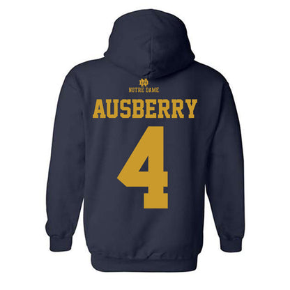 Notre Dame - NCAA Football : Jaiden Ausberry - Classic Shersey Hooded Sweatshirt-1