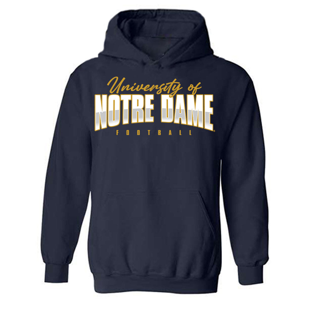 Notre Dame - NCAA Football : Jaiden Ausberry - Classic Shersey Hooded Sweatshirt-0
